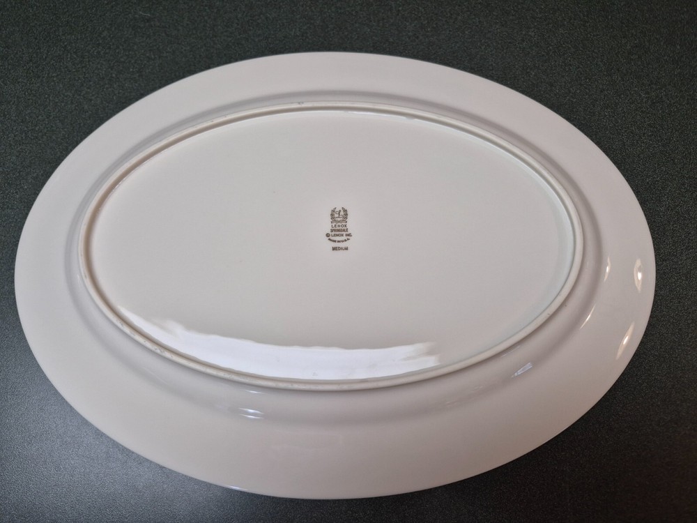 LENOX USA, SPRINGDALE pattern Oval Serving Platter - 16" Platinum Trim EXC