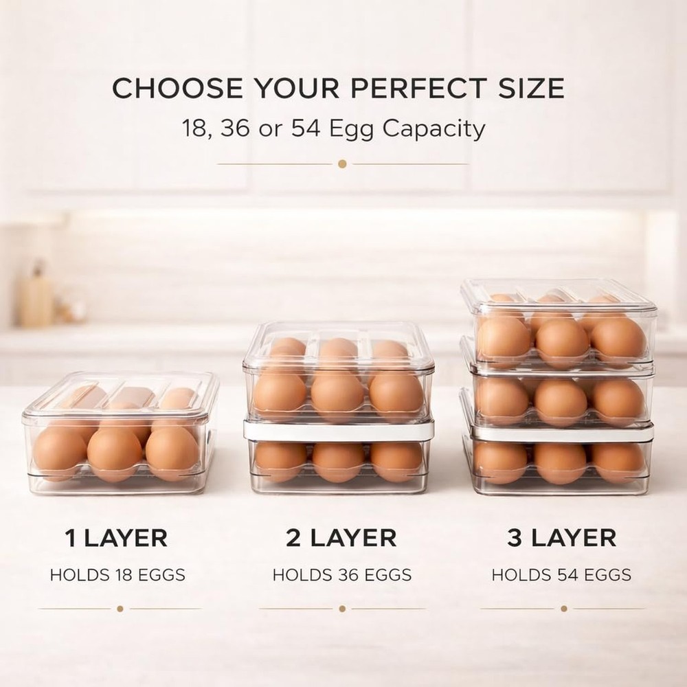 Egg Holder for Fridge with Rolling Auto Dispense, Egg Dispenser for Refrigera...