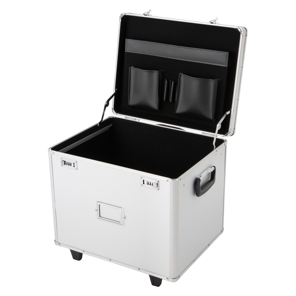 Locking Mobile Business Case, Aluminum Alloy File Lock Box, Hand pull File Case