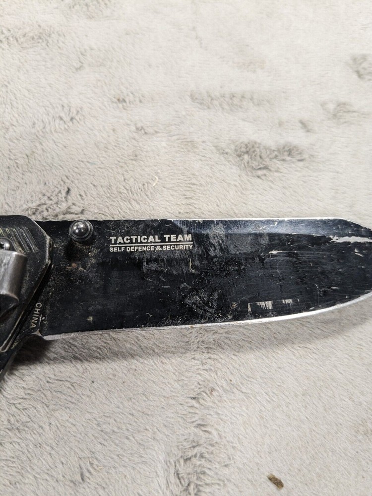 Tactical Team Self Bone Edge Folding Pocket Knife Blade - Scratches Up