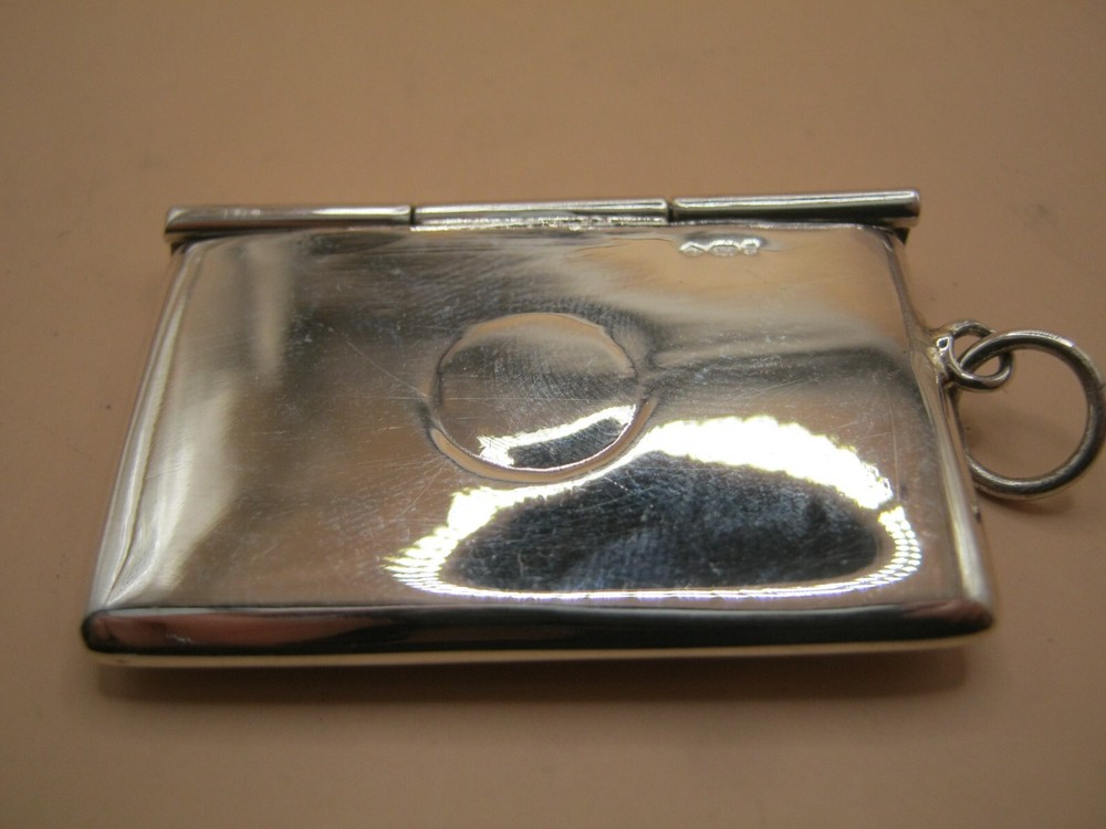 Victorian Style Birmingham Sterling Silver Double Envelope Stamp Case Box Holder