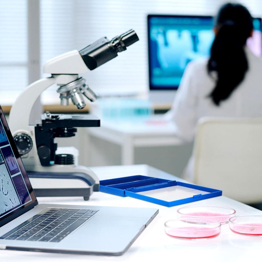 4 Pcs Microscope Slide Storage Box, Plastic Microscope Glass Slide Holder with L