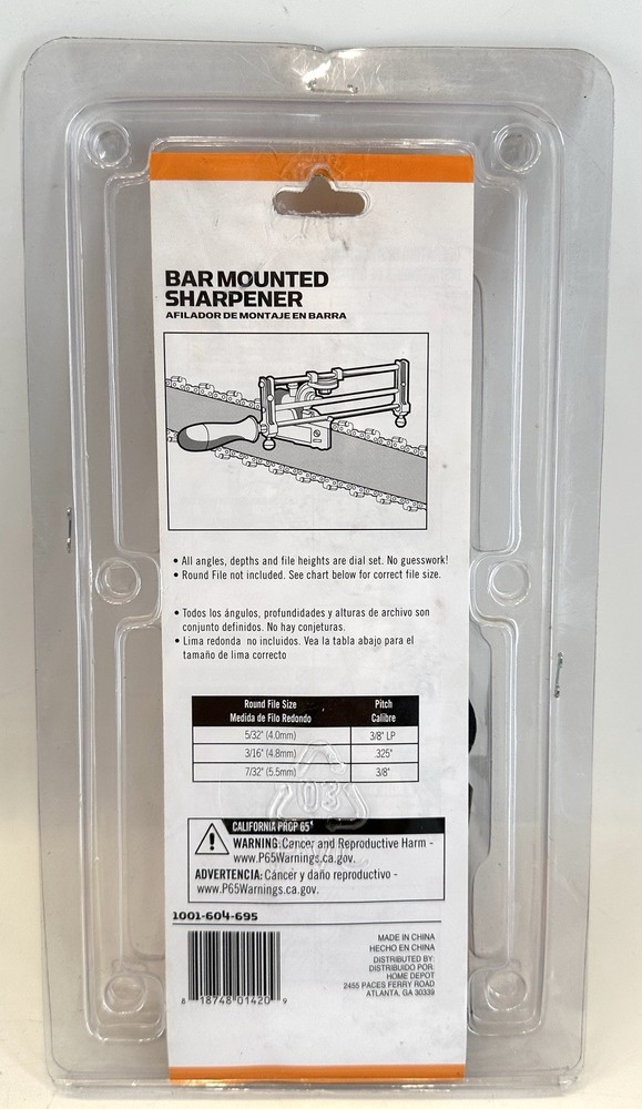 PowerCare Bar Mounted Chainsaw Sharpener Model Adjustable Dial Settings