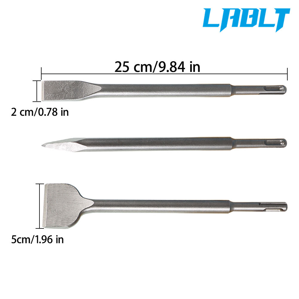 LABLT 6 Pcs SDS plus Chisel Set Concrete Drill Bit Set Rotary Hammer Bits