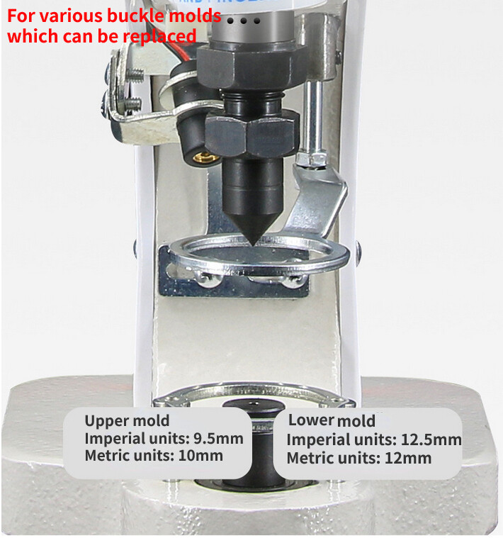 New Electric Plastic Metal Snap Button Making Machine with 3x Molds