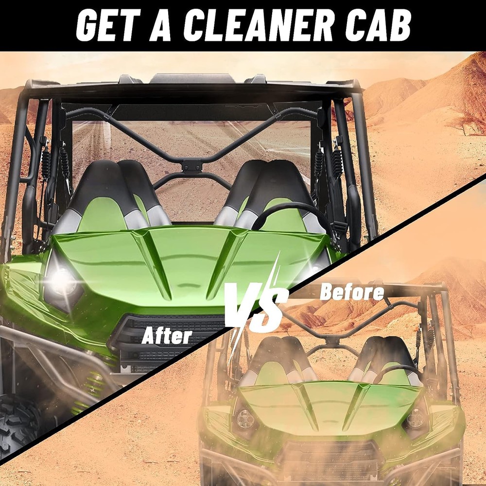UTV Rear Windshield Back Windscreen Window for Kawasaki TERYX 4 800 2013-2025