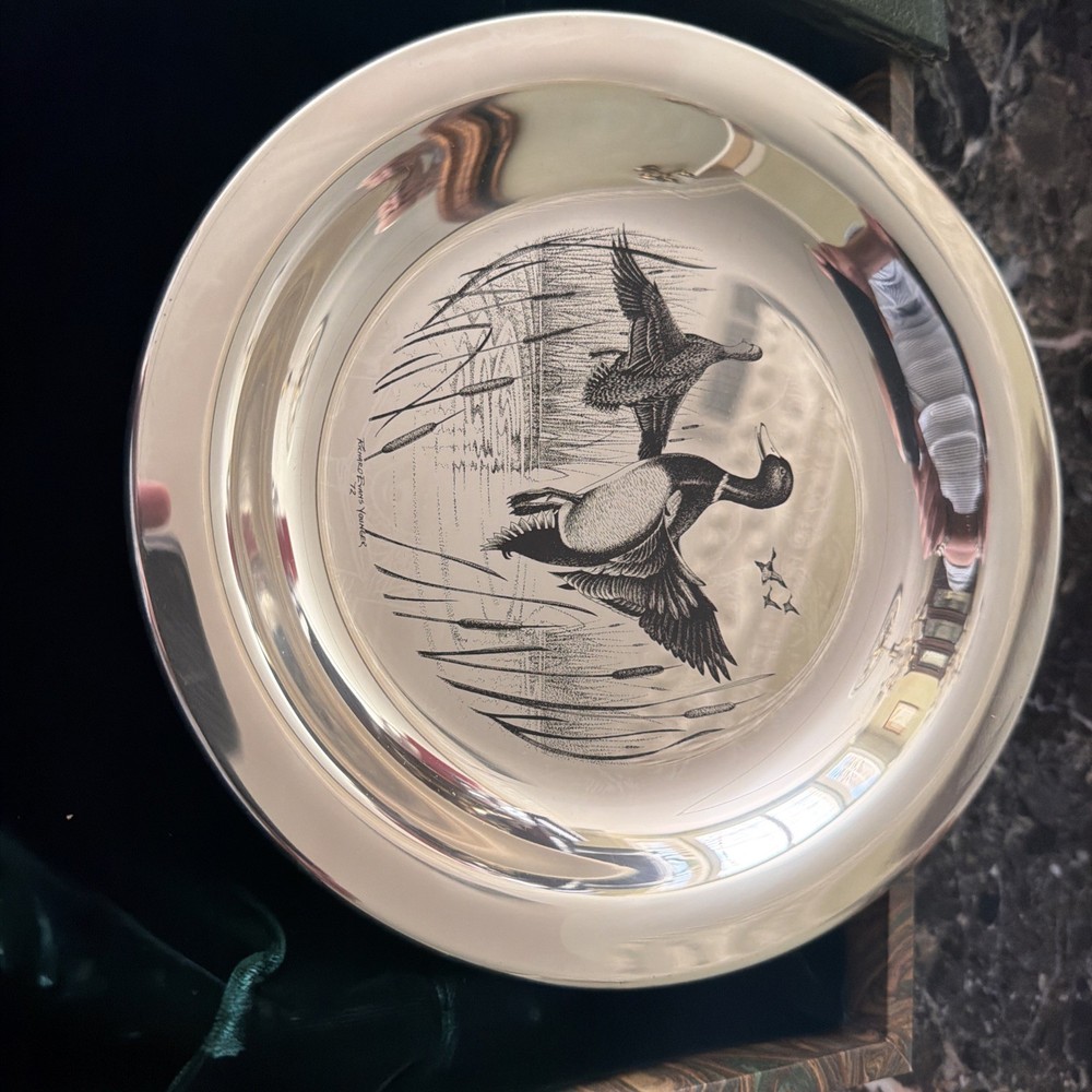 Franklin Mint Sterling Silver Audubon Mallard Bowl 190 GRAMS