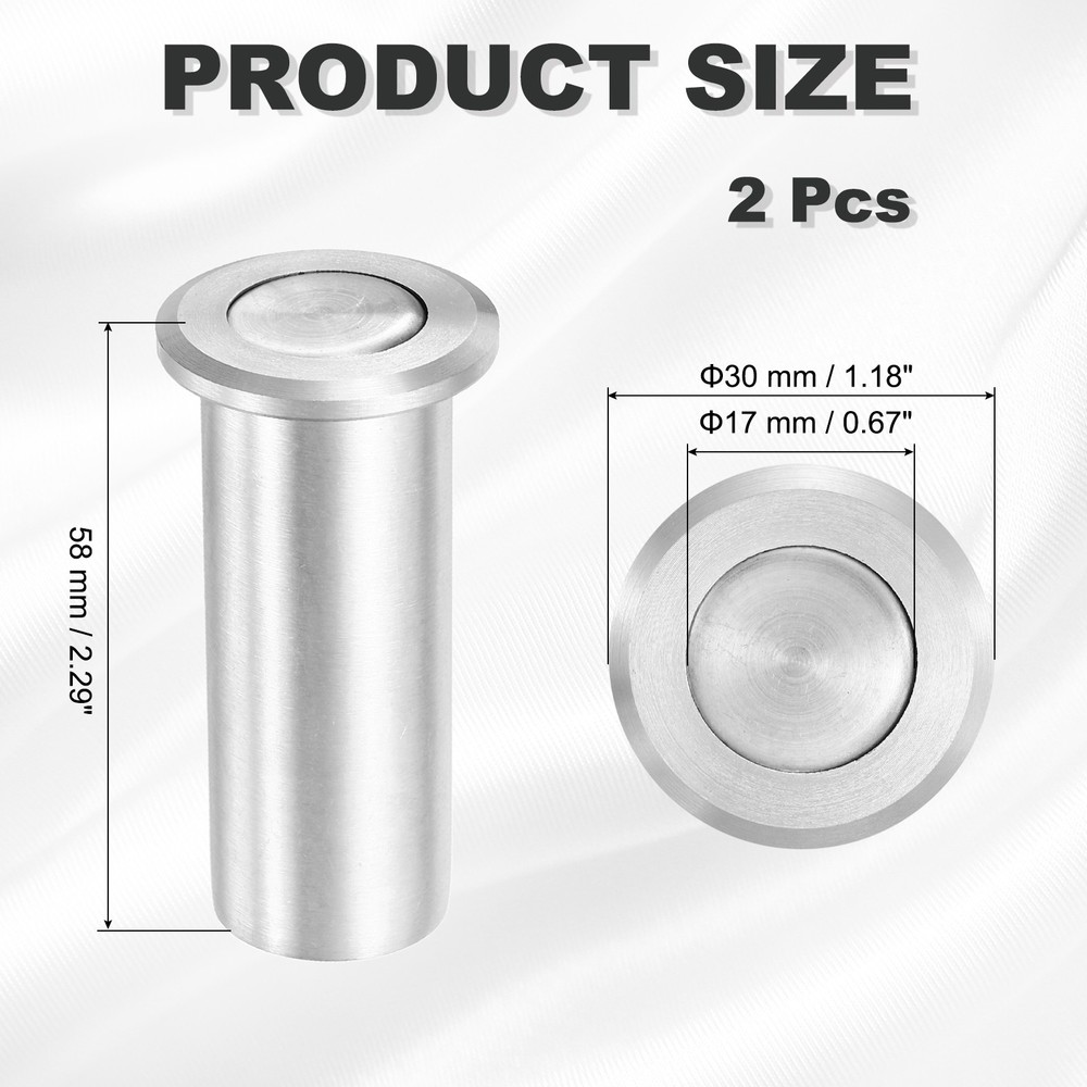 2PCS 0.67" Long Door Latch Dust Protector, DustProof Sliding Lock Insert, Silver