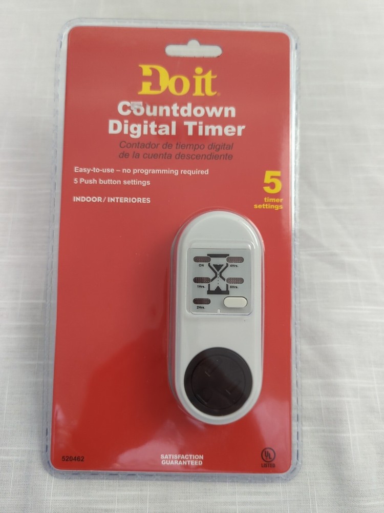 Do It Countdown Digital Timer Model 520462, 5 settings, indoor outdoor - New
