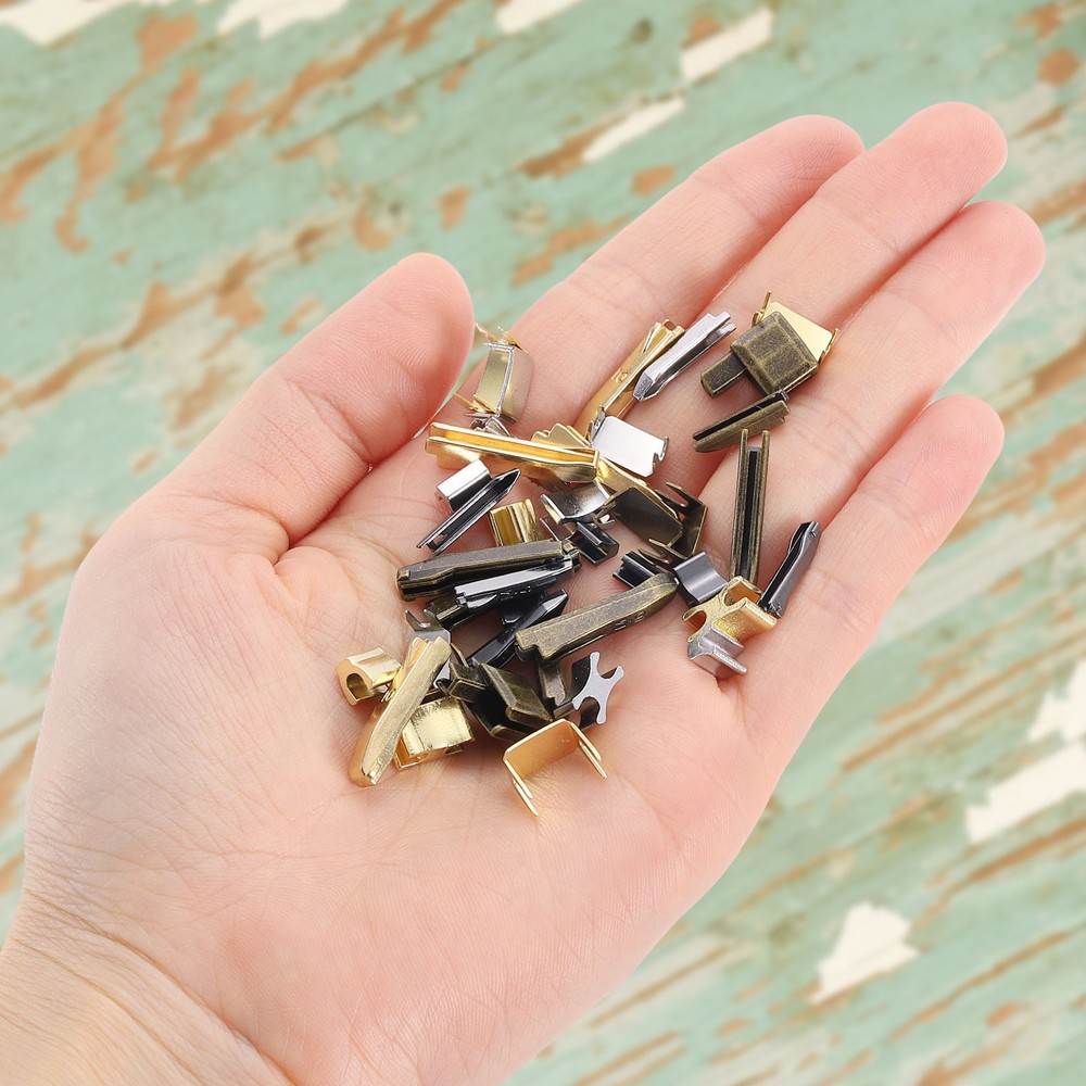 8Set Double Open Zipper Repair Latch Kits, #3 Copper Insert Pins, Black