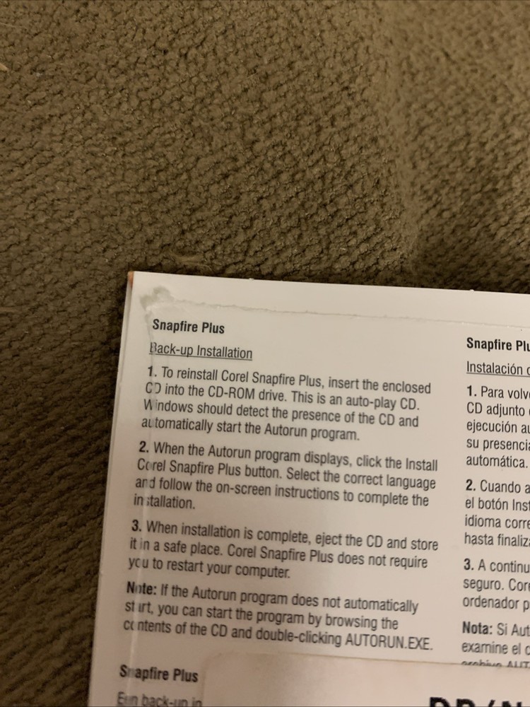 Corel Snap fire Plus New Sealed Vintage Software Computer Image