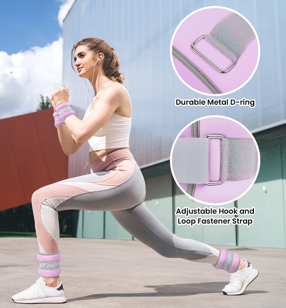 4 LBS Adjustable Ankle Weights for Supercharged Workouts - Elegant Light Purple