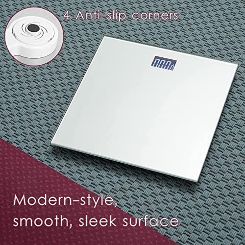 Silver Digital Bathroom Scale For Body Weight Smart Stepon Technology Backlit Lc