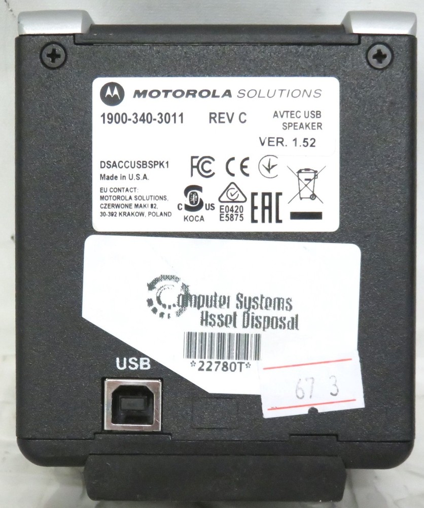 Motorola Solutions AVTec Dispatch Microphone Set * Working,, No Windscreen