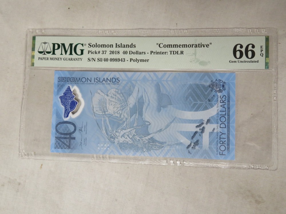 Solomon Islands 40 Dollars 2018 P37 Commemorative Uncirculated Graded 66