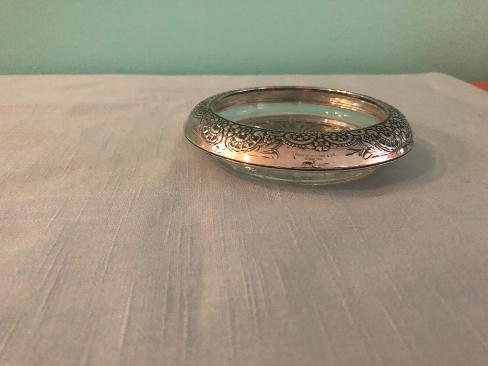 One Sterling Silver Champagne Coaster and One Wine Bottle Coaster