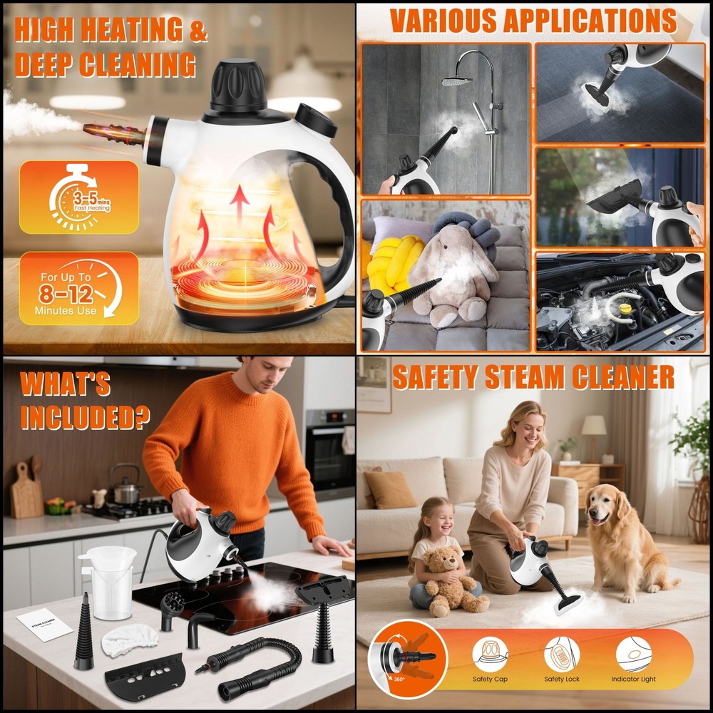 Handheld Pressurized High Cleaning Steamer Portable Home Accessories Machine