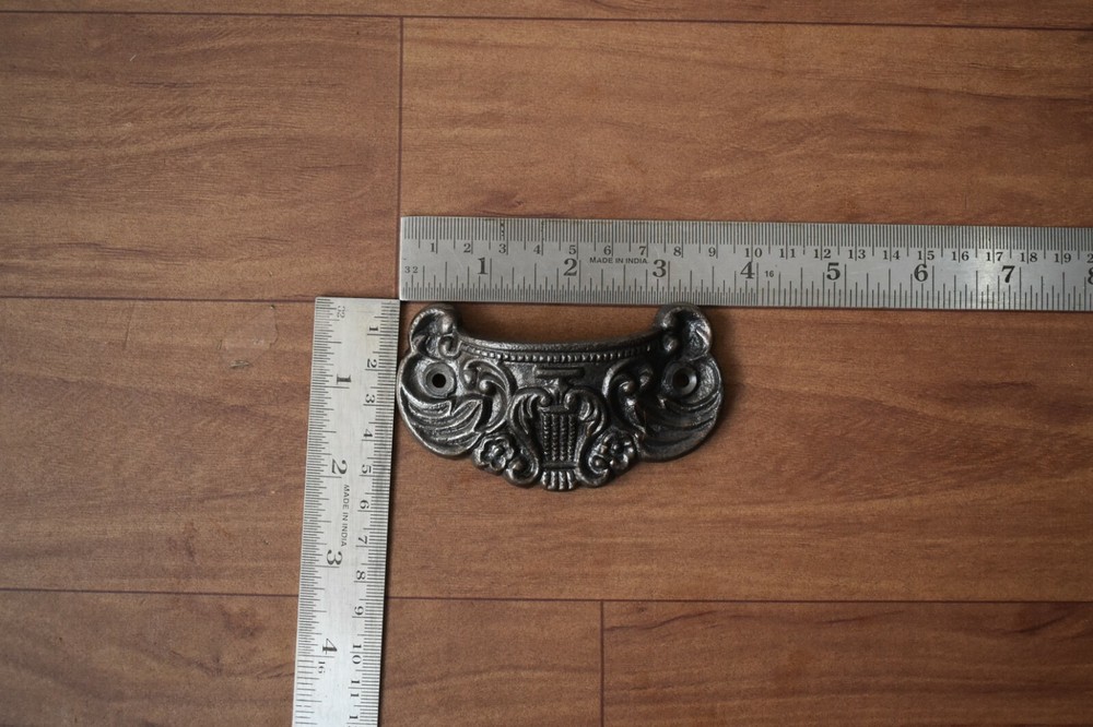 Victorian cast iron Cup cabinet drawer door knobs handles pull rustic 6 pcs