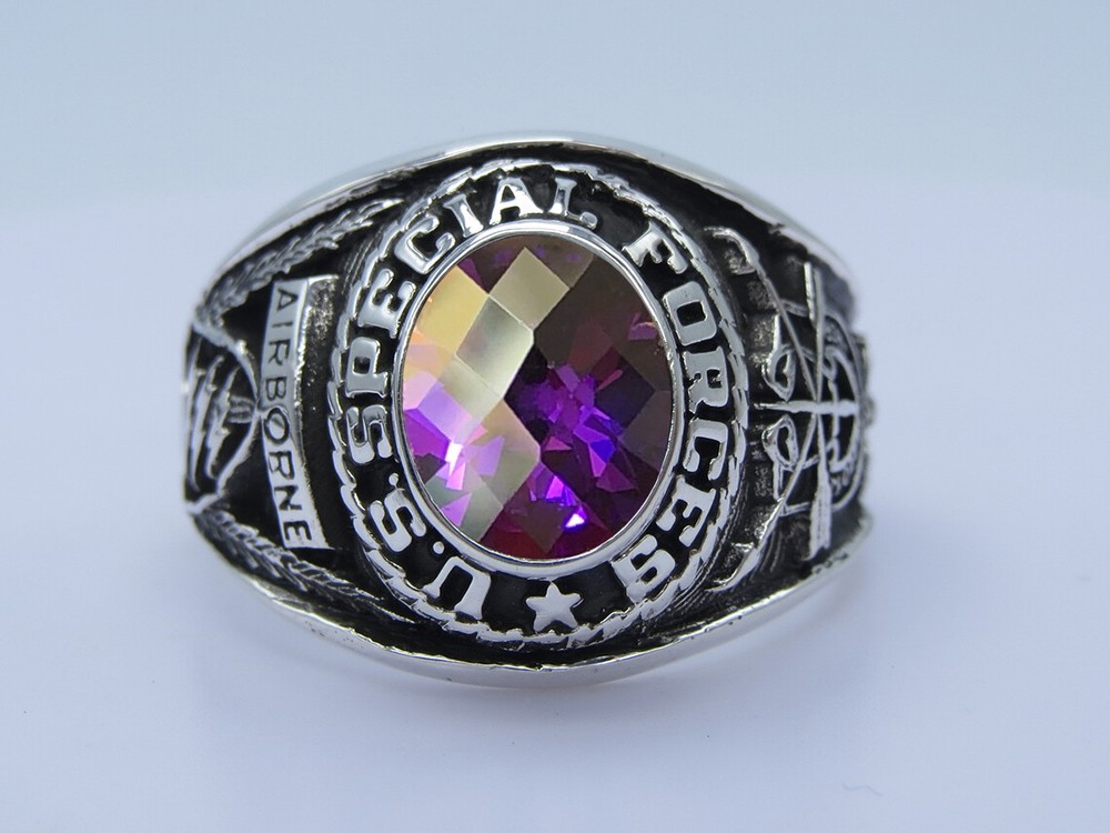 SILVER 925 , USSF RING , US SPECIAL FORCES RING , USSF RING USSF , US size 12.75