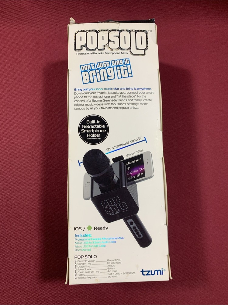 Pop Solo Bluetooth Karaoke Microphone - Black