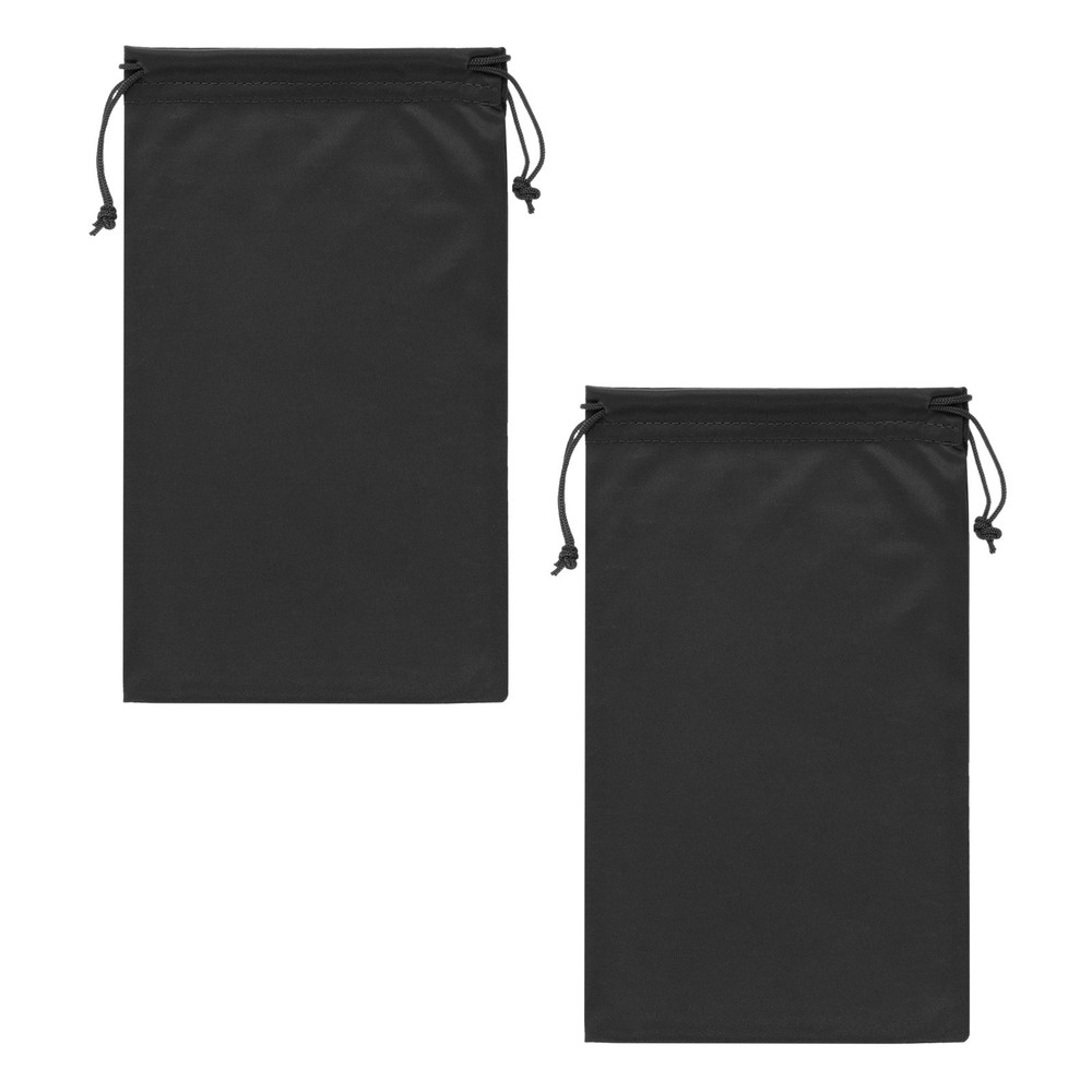 2-Pack Ski Goggle Bag, 9.8" x 5.9" Microfiber Bag for Snow Goggles [Black]