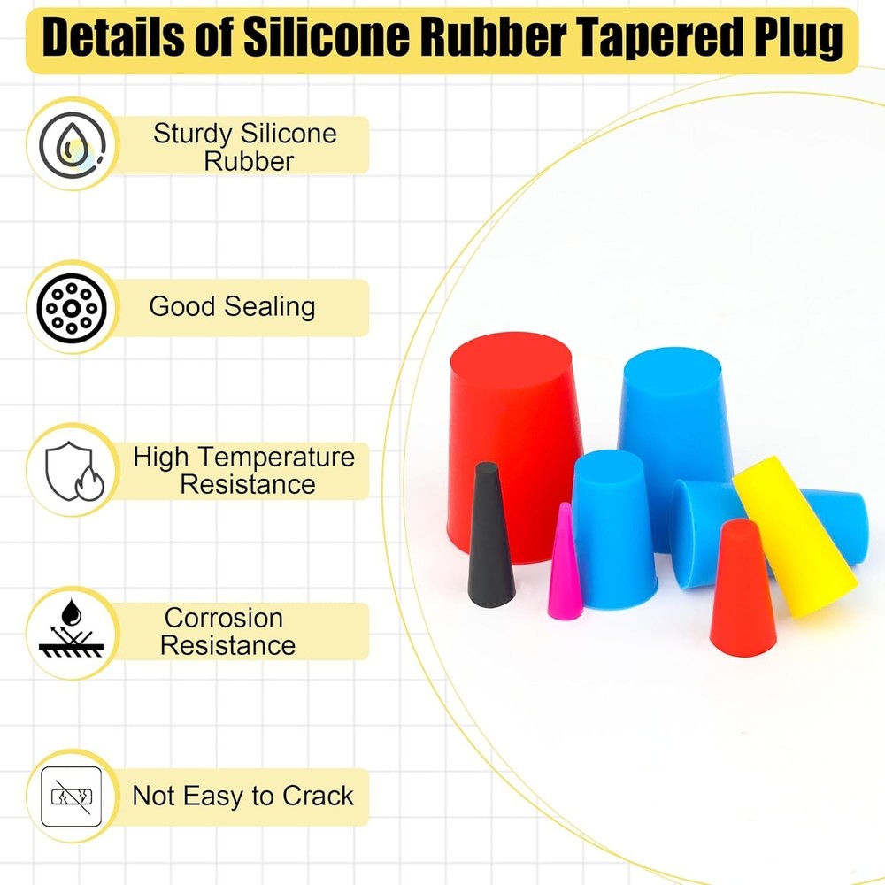 Silicone Plug 8 Size Set 1/16"-5/8" 260PCS