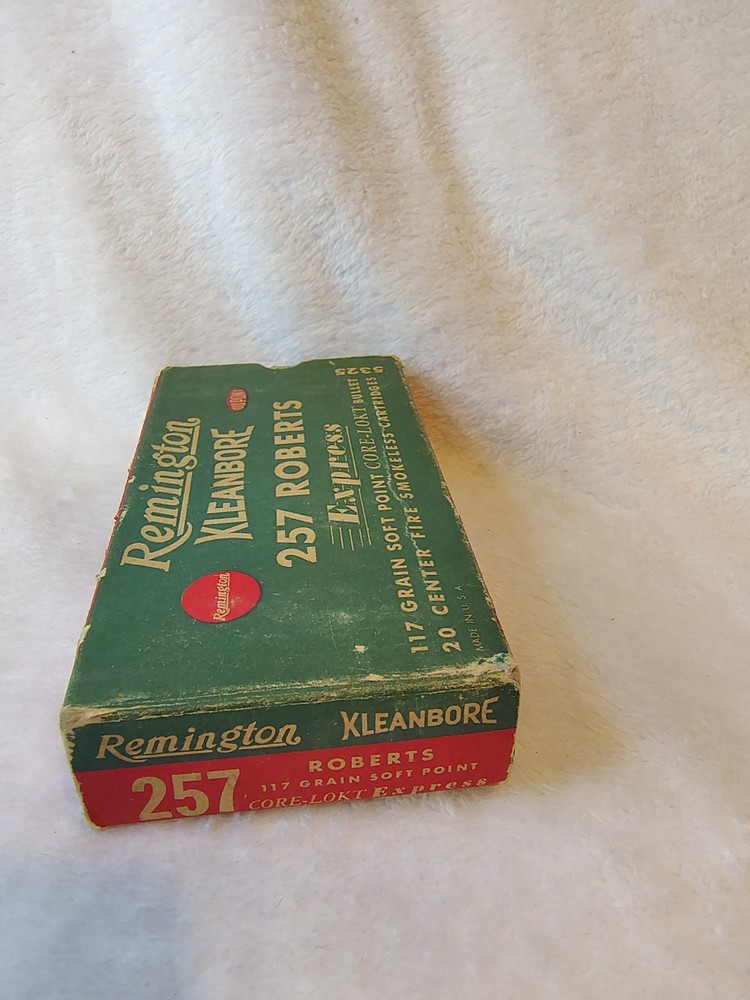 Remington .257 Robert’s 117 Grain Sp. Empty Box .