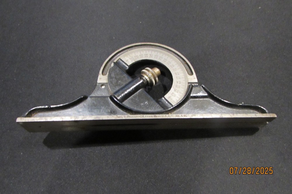 VINTAGE STARRETT NO. 490 PROTRACTOR HEAD MACHINIST TOOL