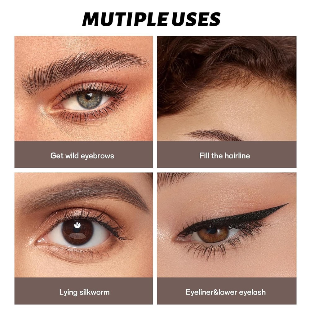 Espoce 2 Pack Eyebrow Pen Waterproof Microblading Eyebrow Pencil 4 Tip Precise