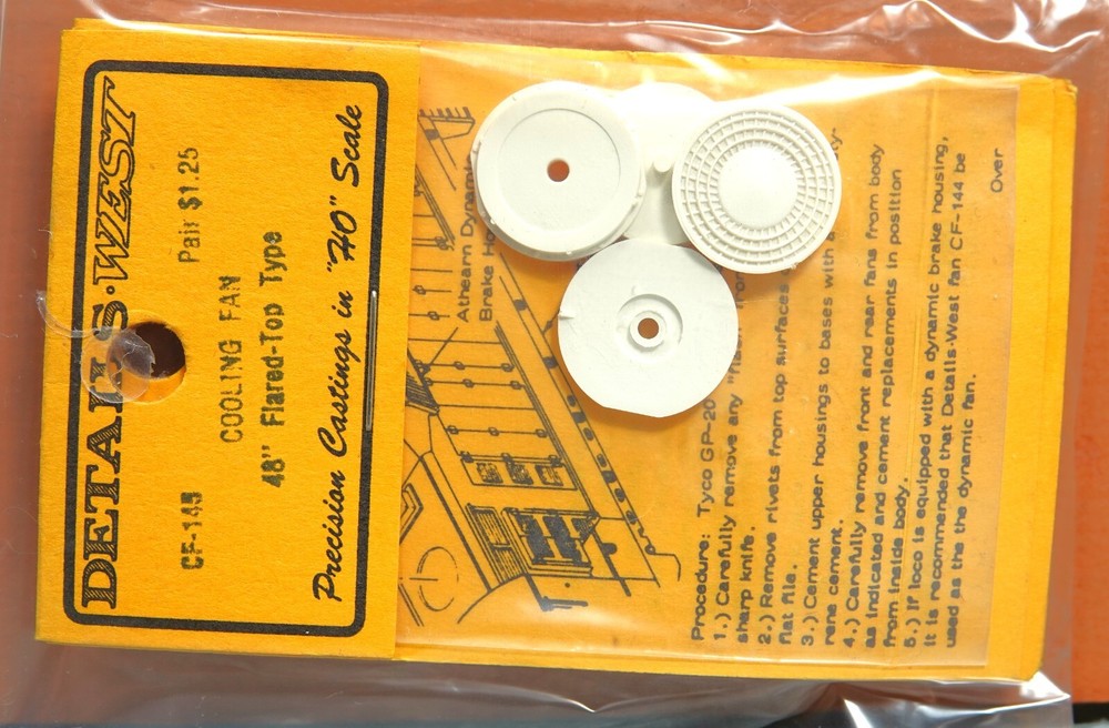 DETAILS WEST HO SCALE COOLING FAN 48" FLARED-TOP TYPE # CF-145