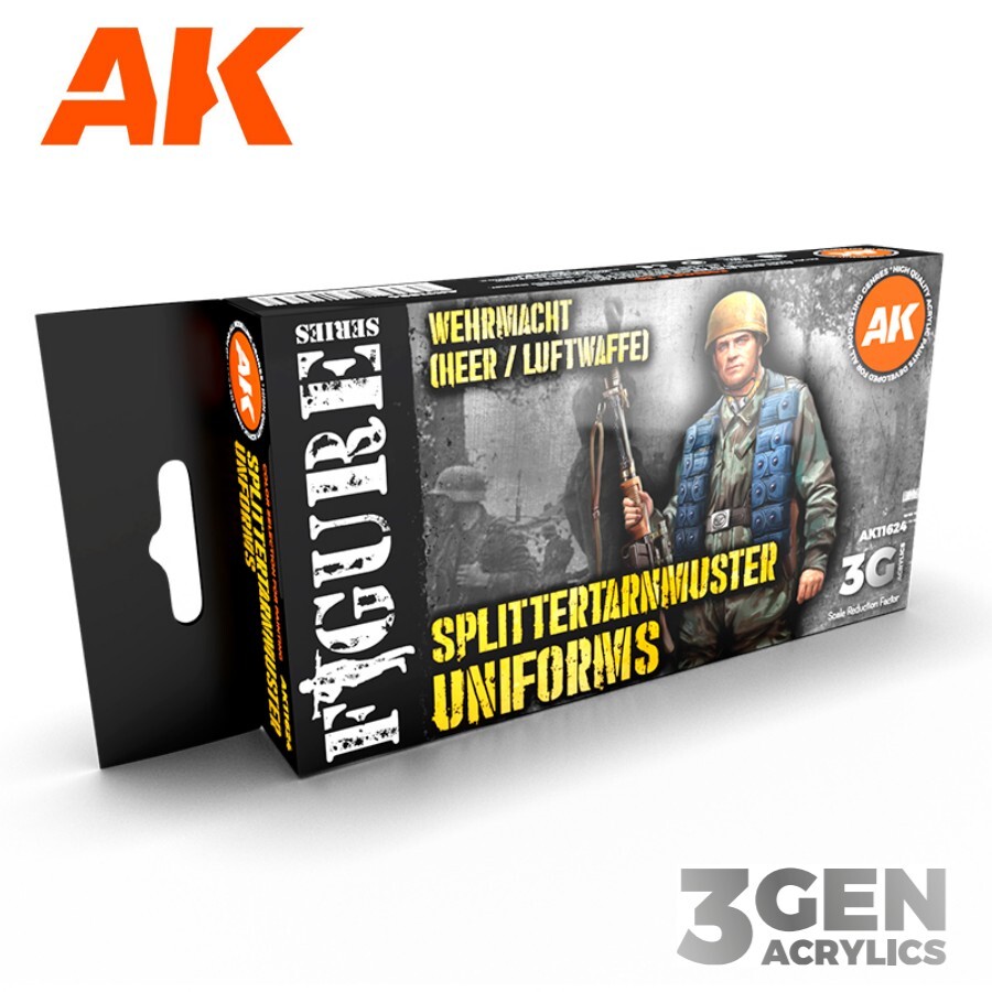 AK Interactive: German Splittertarnmuster Splinter Uniforms Paint Set - AK11624