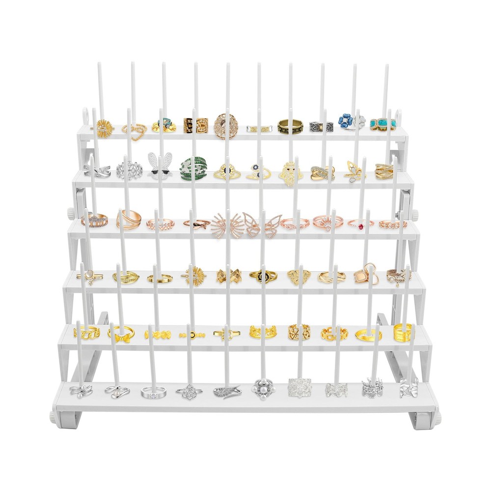Thread Rack with 60 Spools Large Stand White Plastic Holder Storage STS-60D