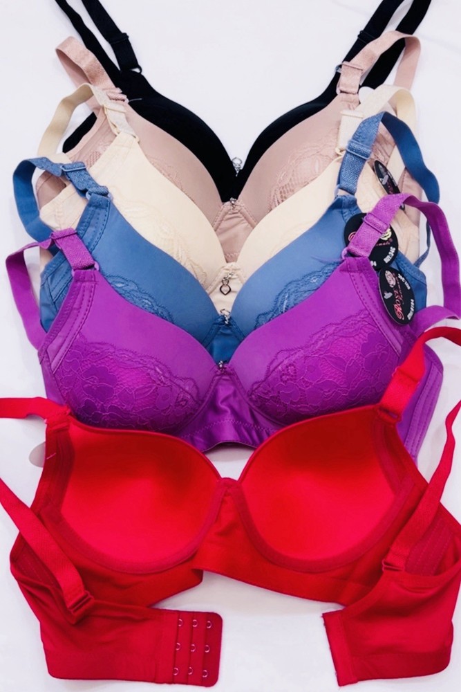 LOT 6 Full Coverage Comfort Side Support 3Hook Light Padded Unlined Wireless Bra