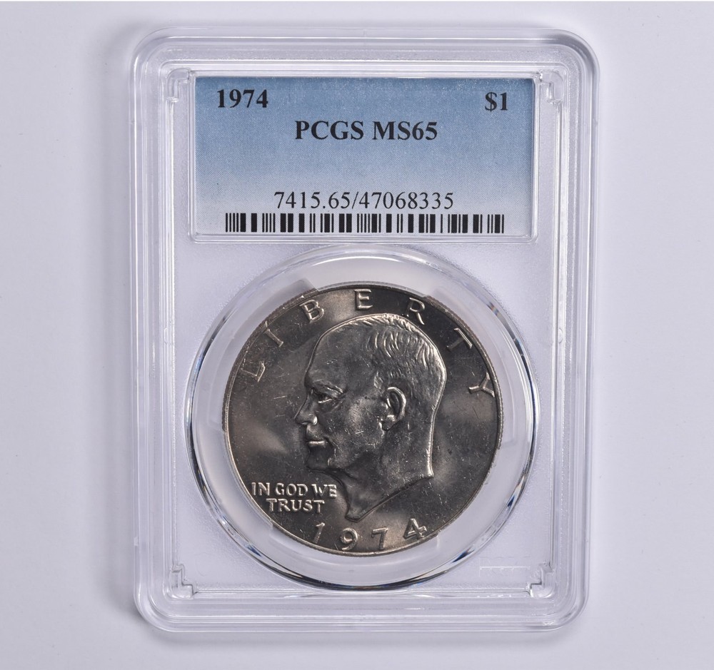 MS65 1974 Eisenhower Dollar Ike PCGS Blue Lbl