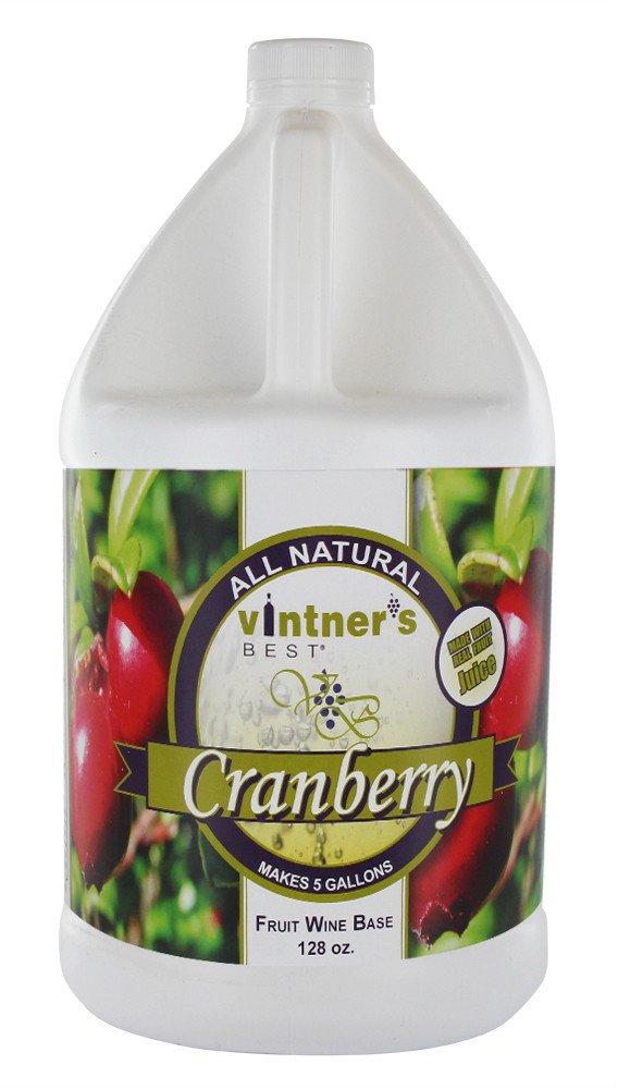 Vintners Best Fruit Wine Base Cranberry for Home Wine Making 128 oz. Jug
