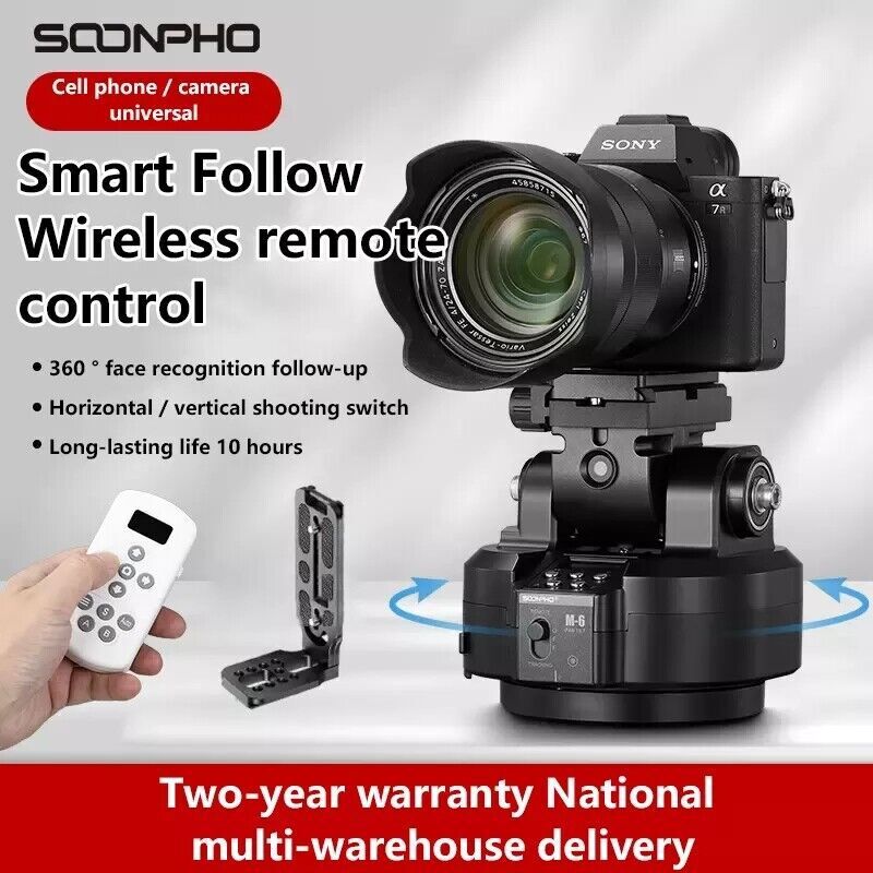 SOONPHO M6 AI Tracking Motorized Panoramic tripod Head Stabilizer Remote Control