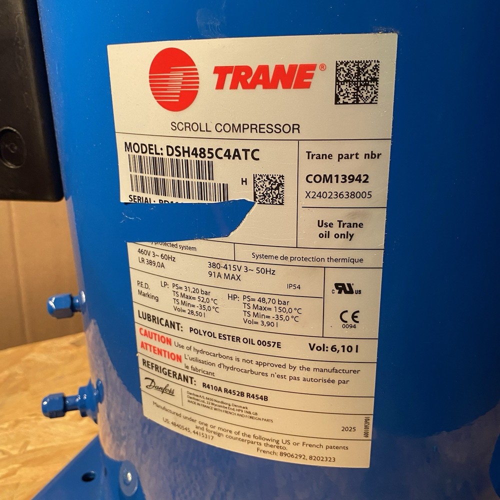 DanFoss Trane Scroll Compressor DSH485C4ATC COM13942