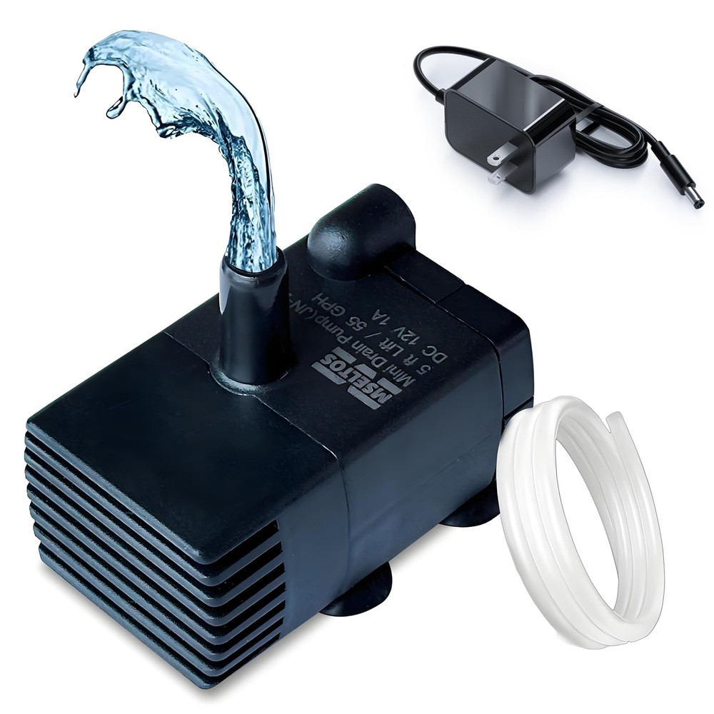 Automatic Small Sump Pump with Water Sensor, 5 FT Lift, 55 GPH for