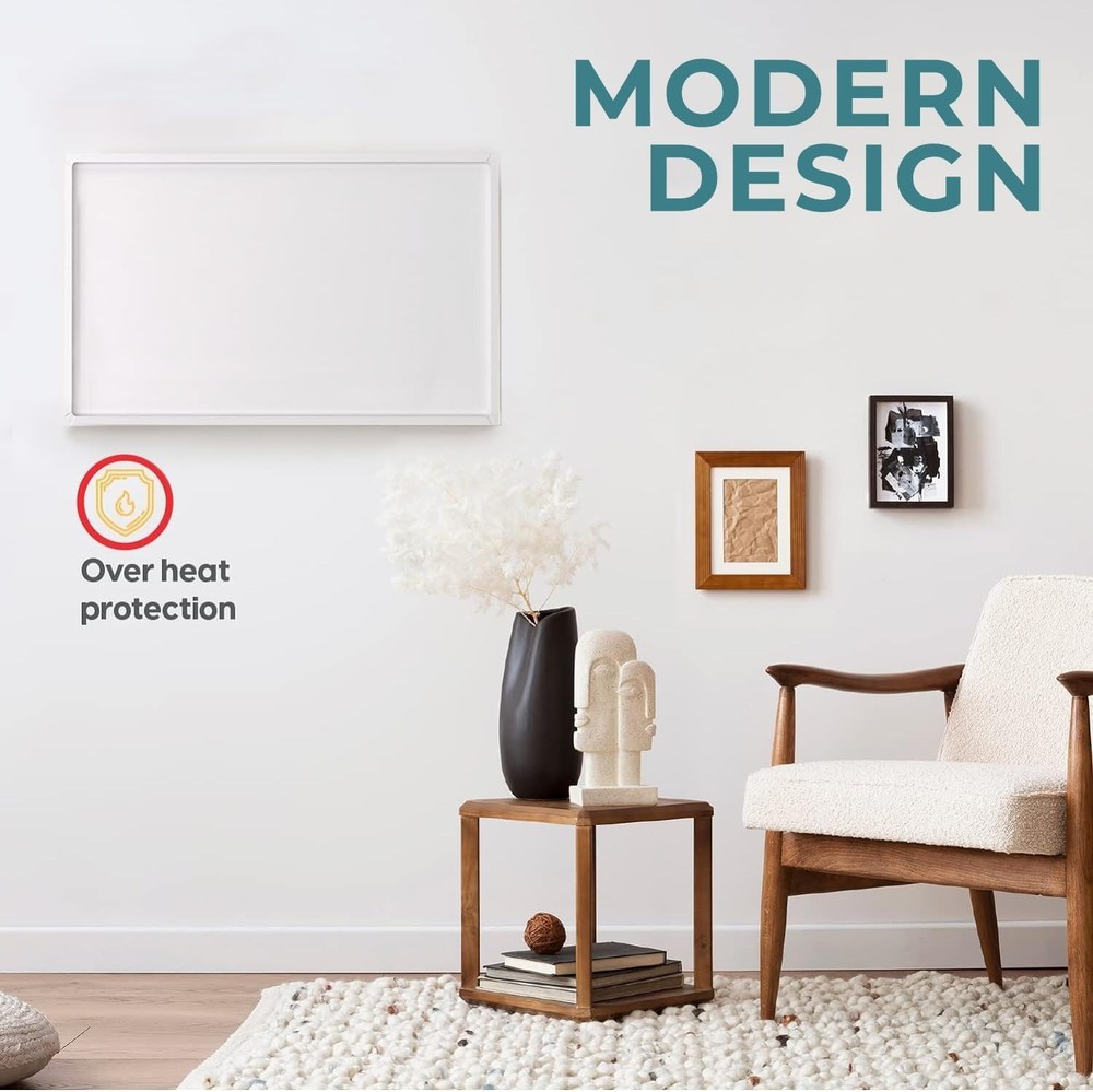 EconoHome 250W Infrared Thin & Sleek Wall Heater w/ Plugin Stat - Silent Fanless