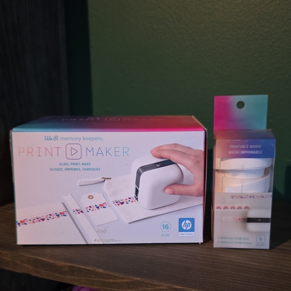 We R Memory Keepers PrintMaker Handheld Printer with Printable Washi