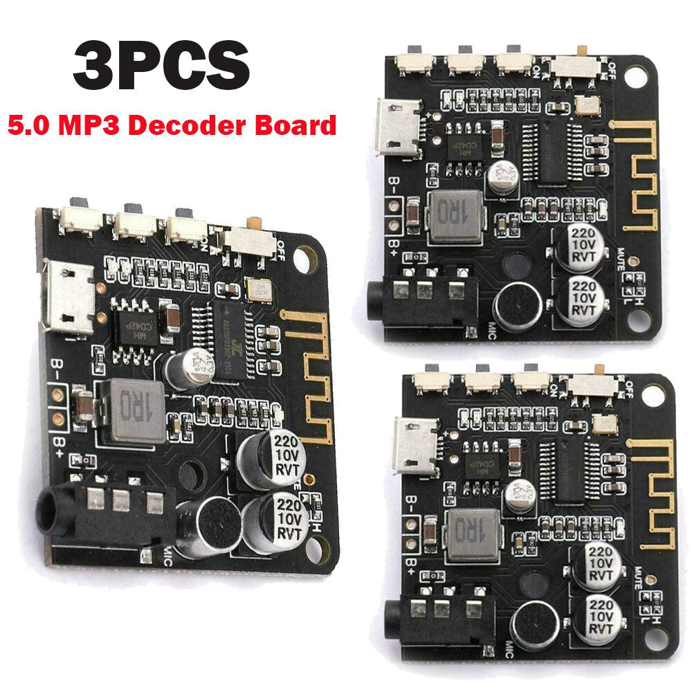 3PCS Bluetooth 5.0 MP3 Decoder Board Audio Receiver MP3 Lossless Player Wireless