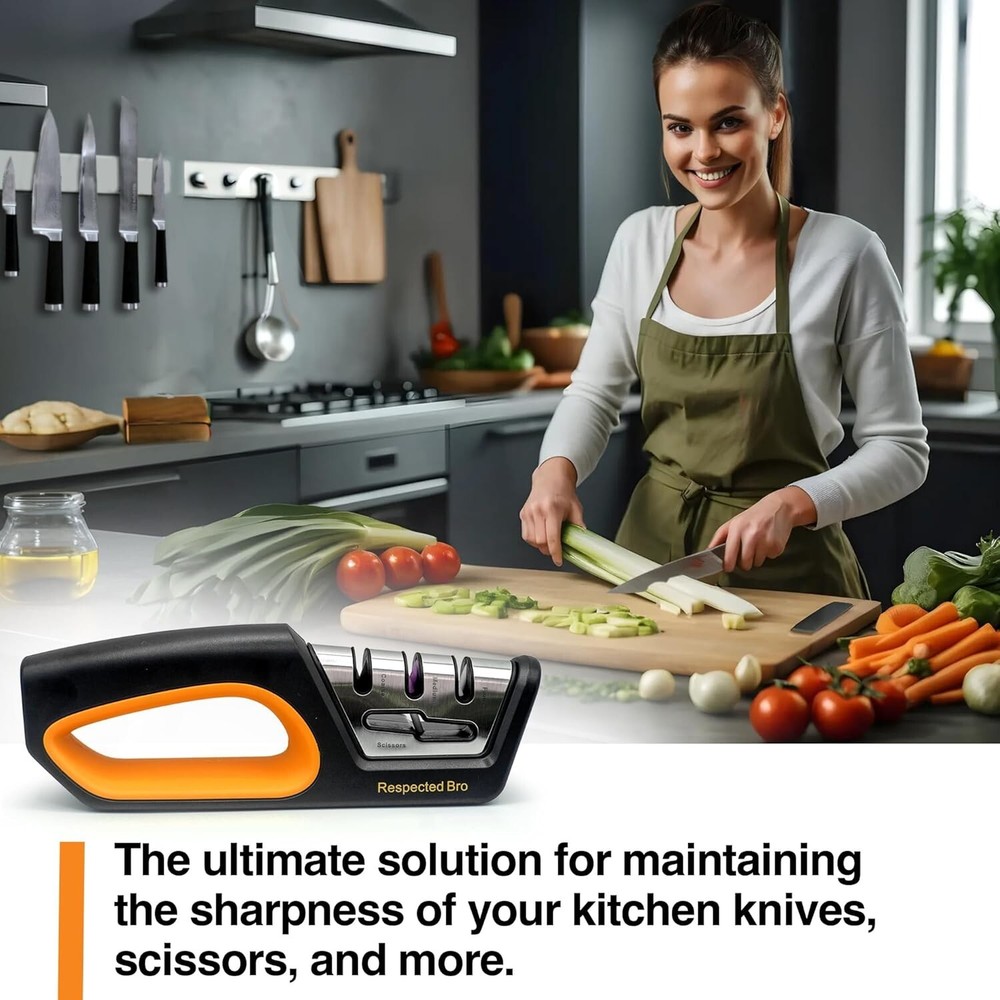 Premium-Ceramic-Knife-Sharpener - Versatile Kitchen Knife Sharpener Tool, Ideal