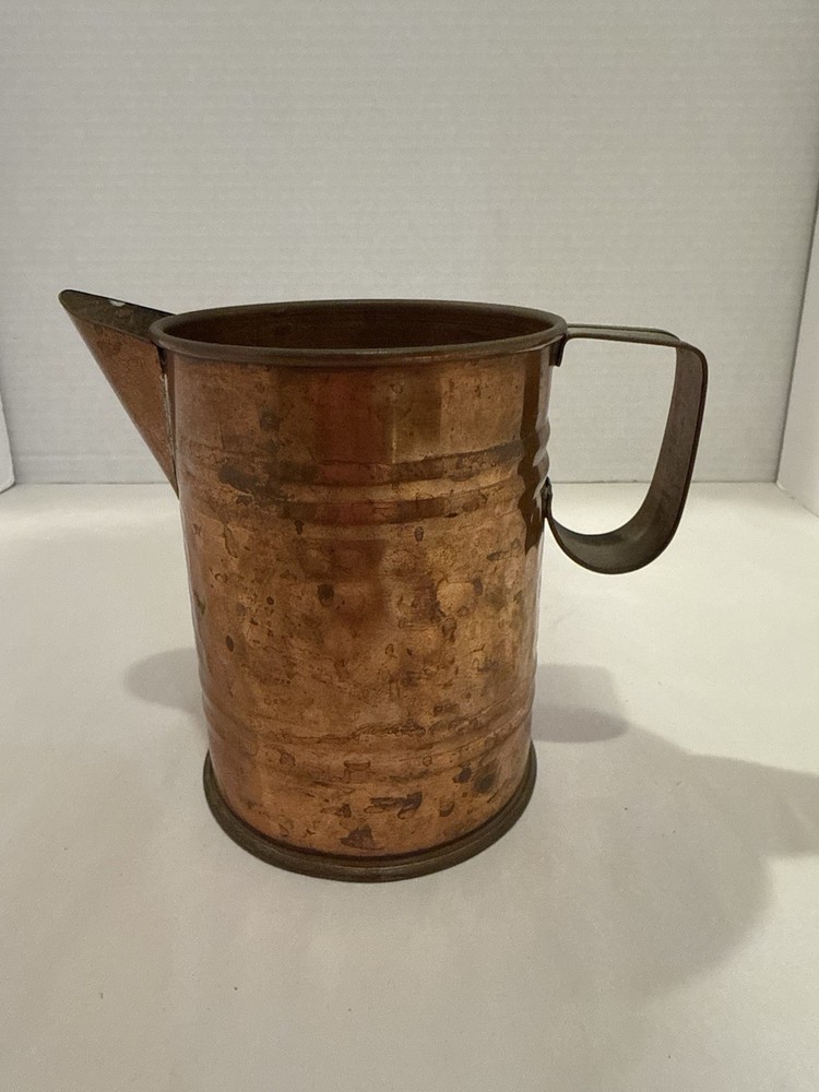 Antique Small Hammered Copper Pitcher