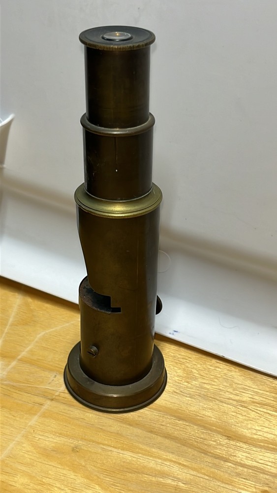 Brass Drum Microscope 6 Inch Field Botanical Student Scientific Tool