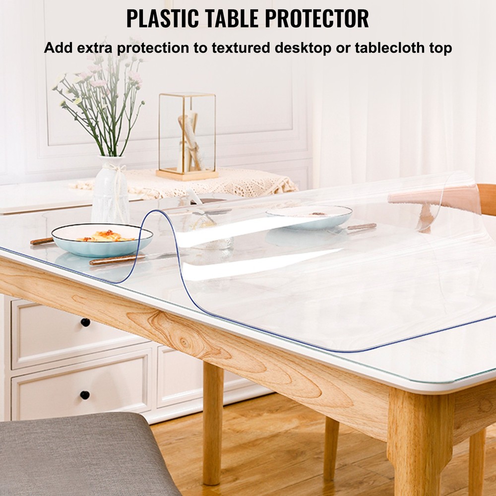 Uimoso 90X44 Inch Table Pad Thick Clear Table Cover Protector Rectangular PVC