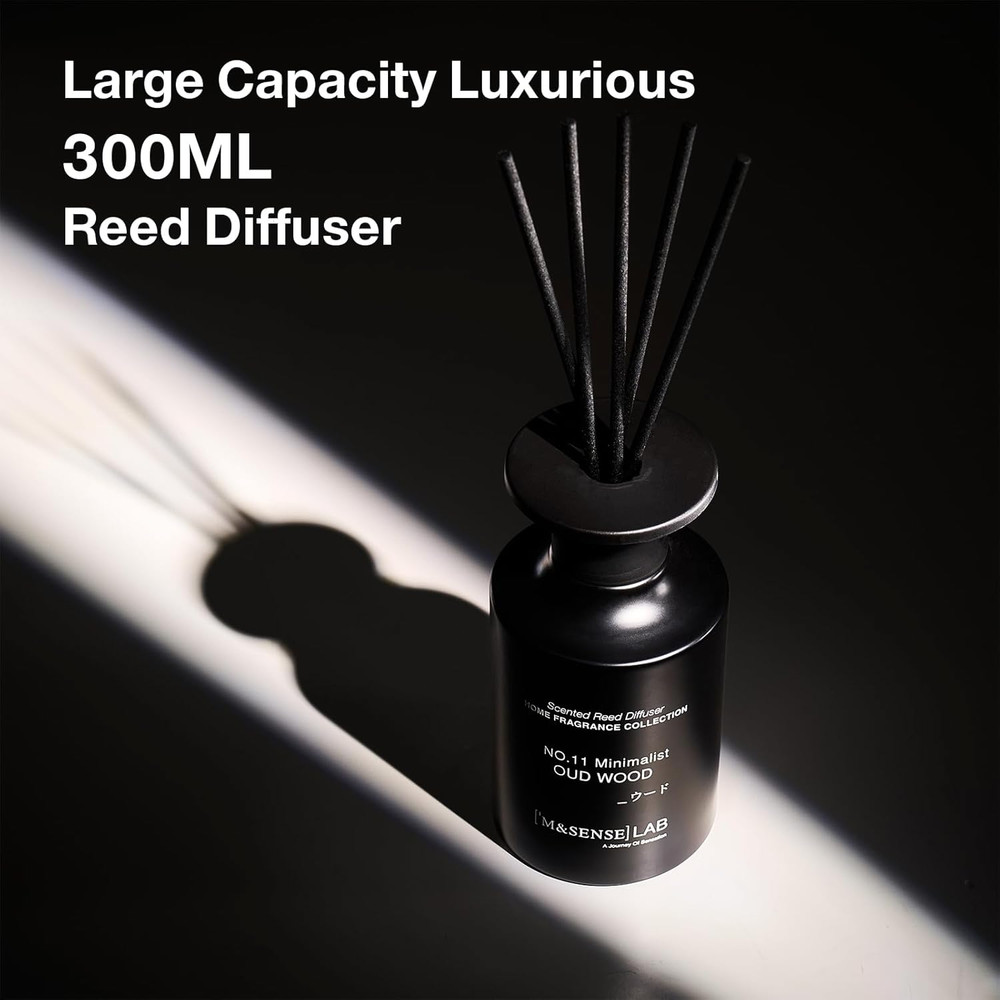 Reed Diffuser Set, 10.14 Fl Oz Large Reed Diffuser, Oud Wood Scented with Natura