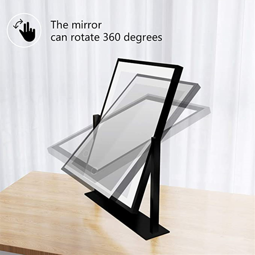 Makeup Vanity Mirror Smart Touch Control 3 Color Dimmable Light 360°rotation 16"