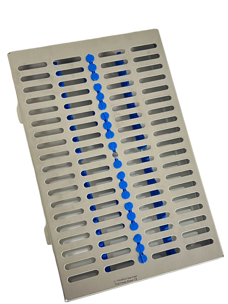Large Sterilization Cassette for 20 Instruments with Blue Silicone Inserts (1pc)