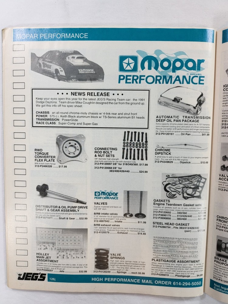 1991 JEG'S Spring High Performance Automotive Catalog - Genuine