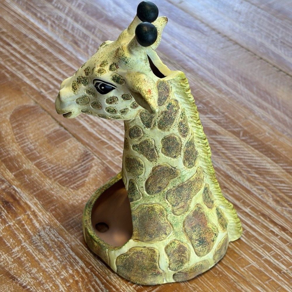Ceramic Giraffe Pottery Incense Burner Hand Painted Unbranded Vintage